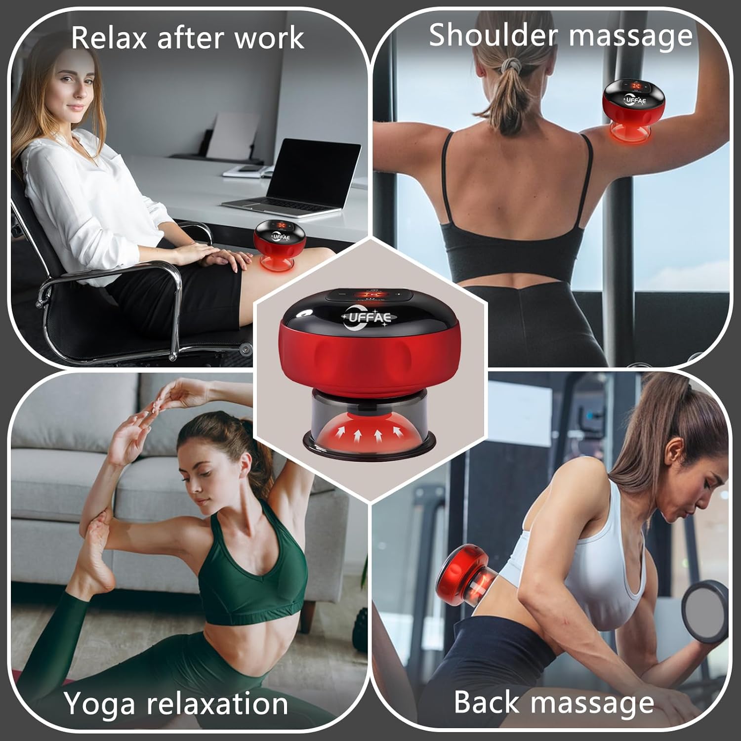 5-in-1 Electric Cupping Therapy Set – Smart Cupping Massager with 12 Suction Levels & Adjustable Heat for Targeted Pain Relief